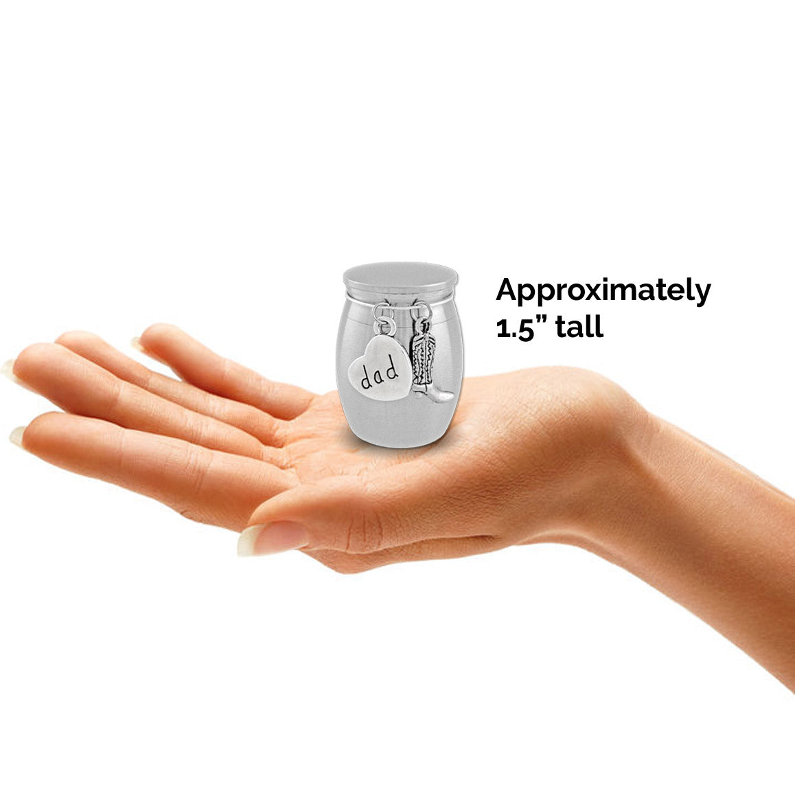 Small Dad Cowboy Boot Urn Western Memorial Cremation Ashes Holder Container for Loss of Father