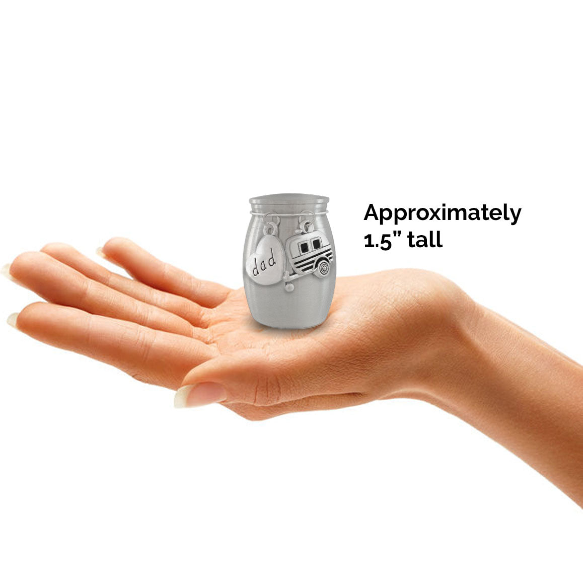Dad Camping Outdoors Mini Urn Ashes Holder Camper Memorial Loss of Father Remembrance Gift Heavyweight Stainless Steel