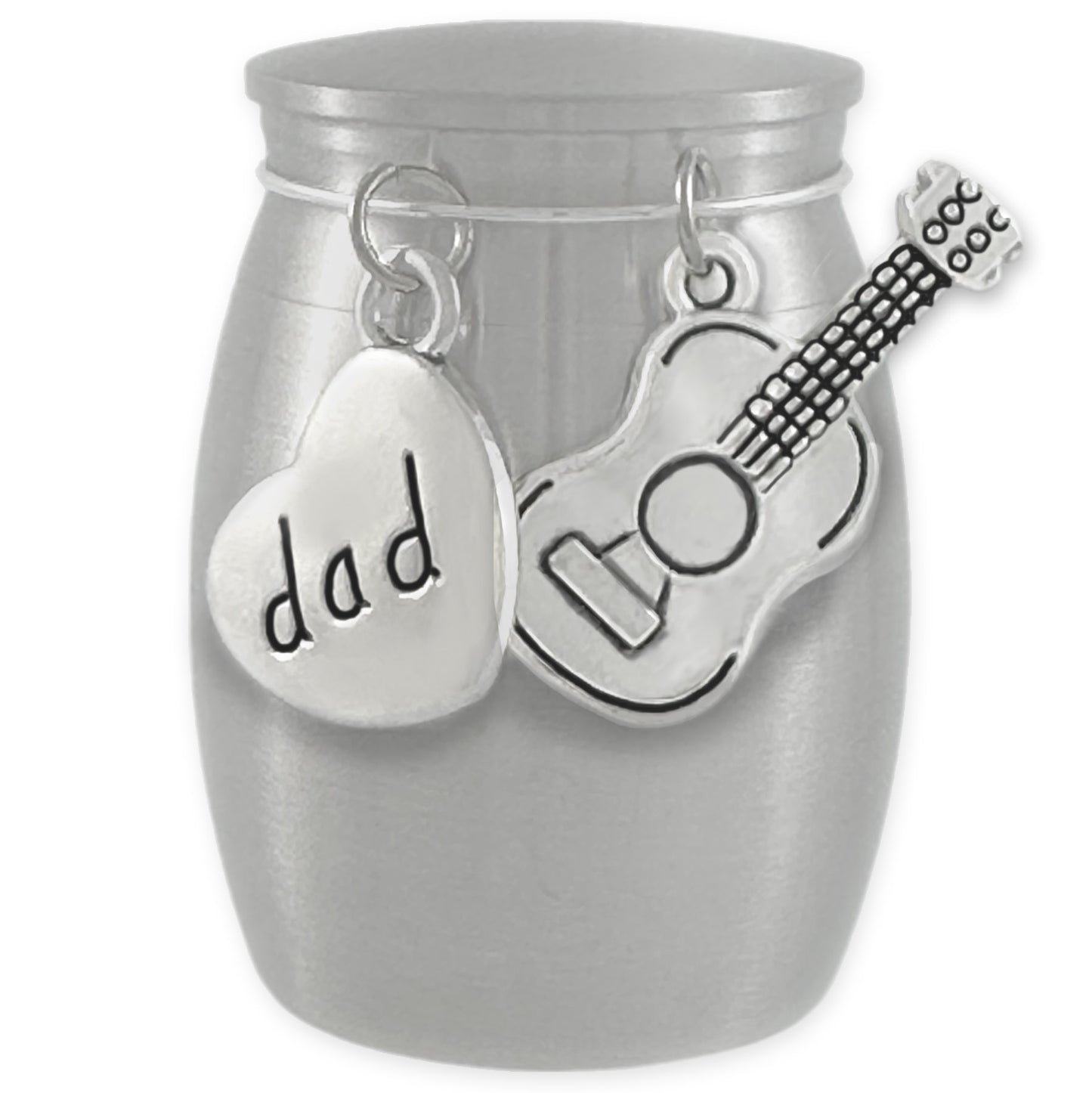 Dad Guitar Small Miniature Urn Keepsake for Ashes Musician Memorial Loss of Father Remembrance Gift for Daughter Heavyweight Stainless Steel
