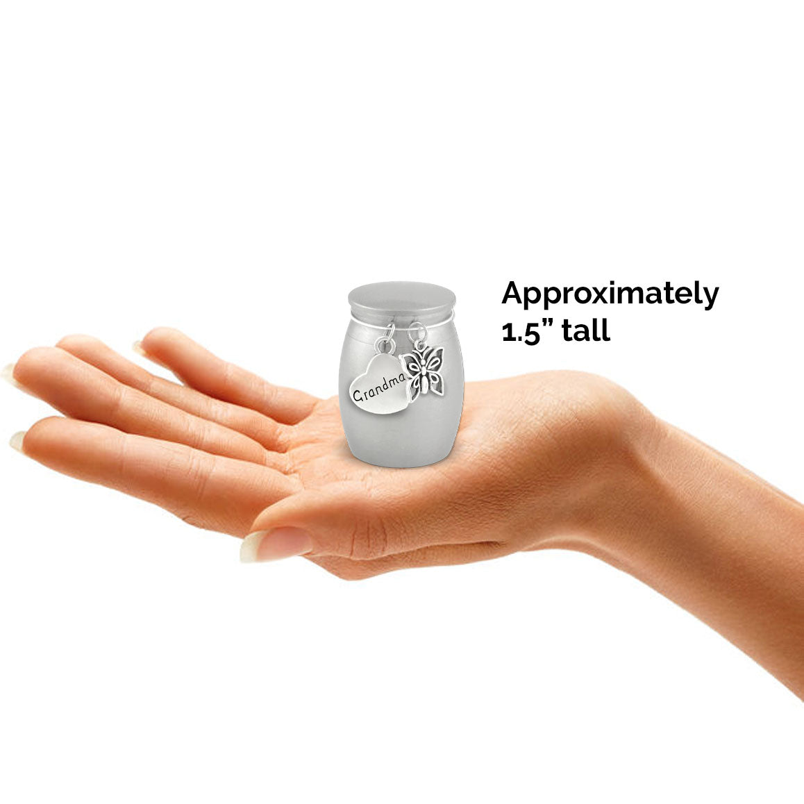 Grandma Butterfly Small Urn for Human Ashes Cremation Keepsake Memorial Stainless Steel for Family