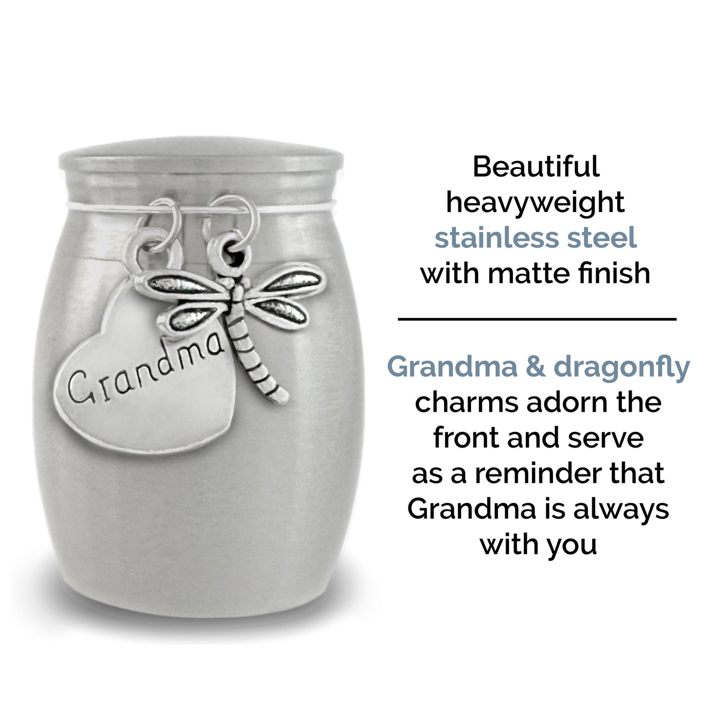 Small Urn for Grandma Dragonfly Keepsake Miniature Ashes Holder for Loss of Grandmother for Cremation Ashes Memorial Vial