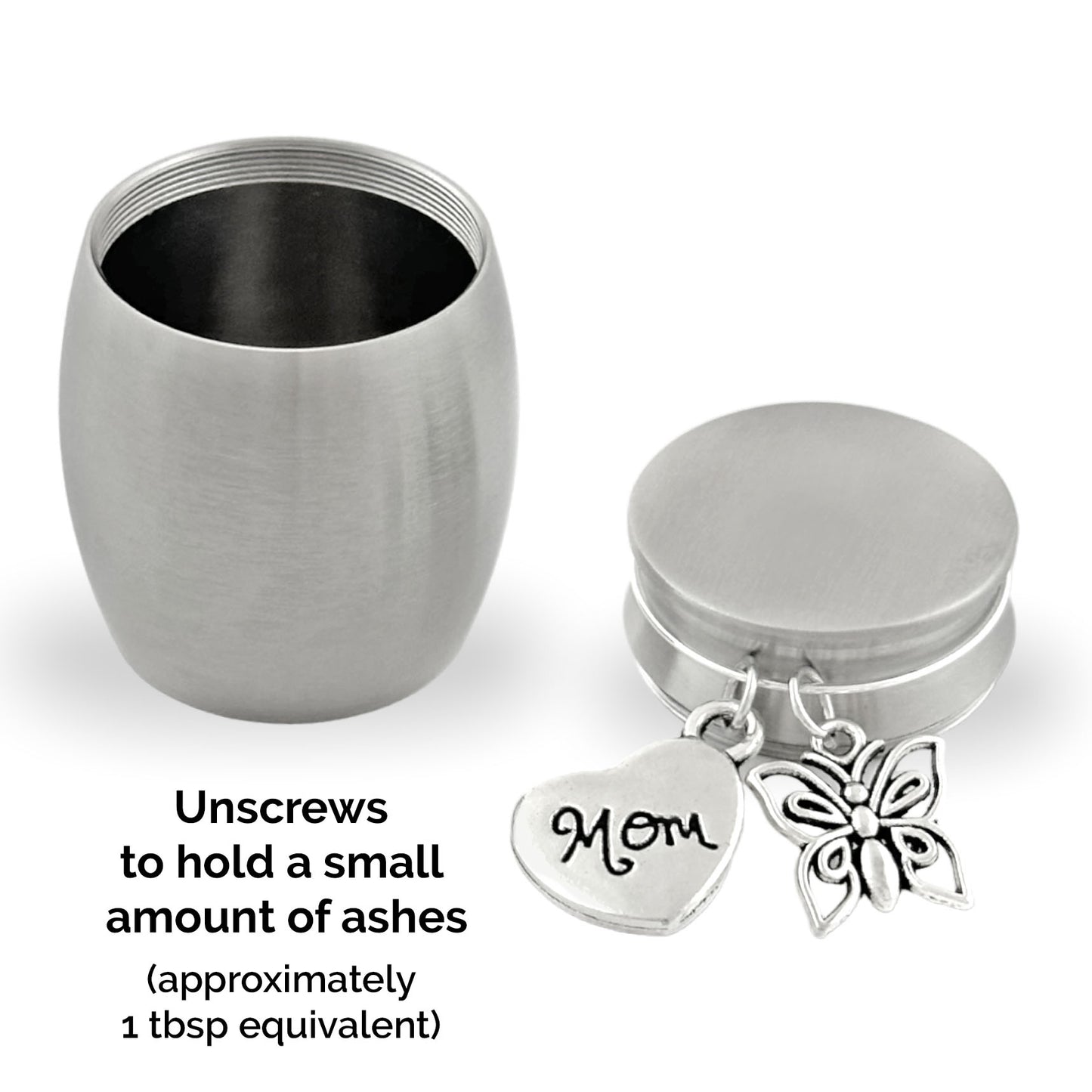 Small Urn for Mom Butterfly Keepsake Miniature Ashes Holder for Loss of Mother for Cremation Ashes Memorial