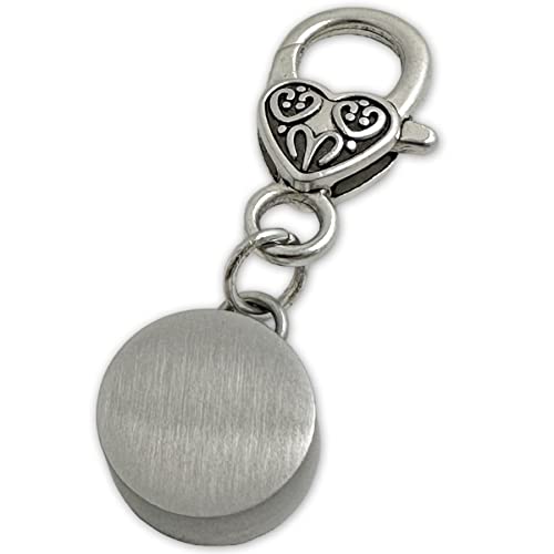 Memorial Urn Charm for Ashes Clip on Add to Necklaces Keychains Small Cremation Keychain Keepsake Silver