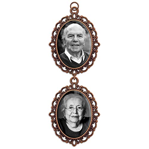 Wedding Bouquet Photo Charm Cascading Copper Double Bridal Memorial DIY Brides Flowers