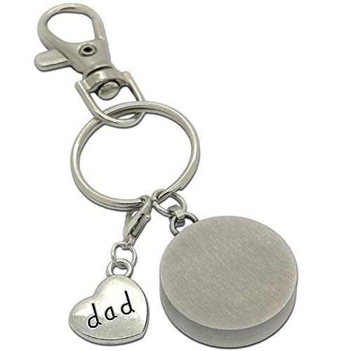 Dad Ashes Holder Keychain Small Cremation Urn Keepsake for Loss of Father Stainless Steel