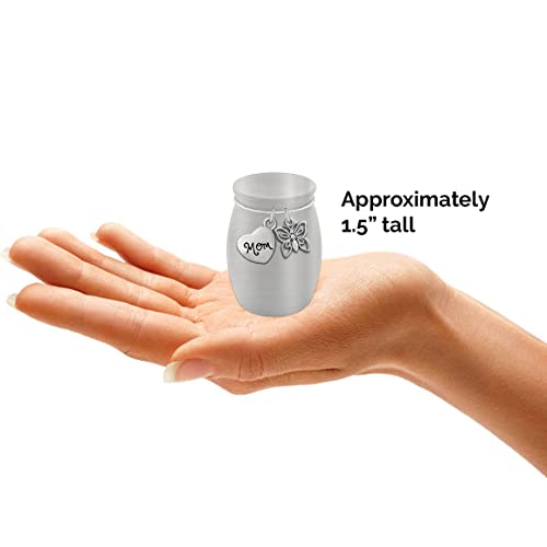 Small Urn for Mom Butterfly Keepsake Miniature Ashes Holder for Loss of Mother for Cremation Ashes Memorial