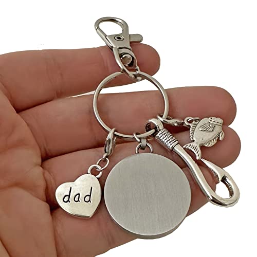 Dad Fishing Urn Keychain for Human Ashes Keepsake Small Cremation Ashes Holder