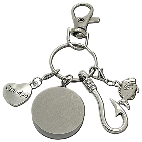 Grandpa Fishing Urn Cremation Ashes Holder Keepsake Keychain Memorial Gifts for Loss of Grandfather
