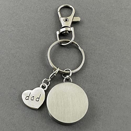 Dad Ashes Holder Keychain Small Cremation Urn Keepsake for Loss of Father Stainless Steel