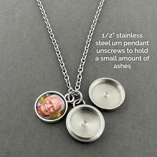 Memorial Photo Urn Necklace For Cremation Ashes  DIY Kit for Adding Your Own Photo