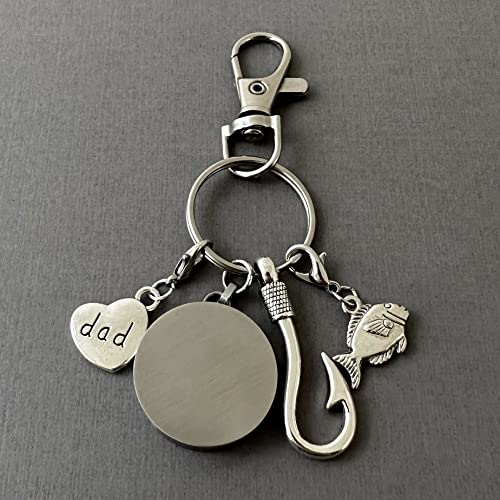 Dad Fishing Urn Keychain for Human Ashes Keepsake Small Cremation Ashes Holder