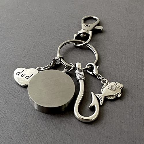 Dad Fishing Urn Keychain for Human Ashes Keepsake Small Cremation Ashes Holder