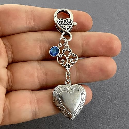 Locket for Wedding Bridal Bouquet with Something Blue for Bride Gem Memory Locket Add Picture or Other Small Mementos