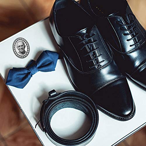 Groom & Groomsmen Picture Lapel Pins Pack of 4 Memorial Wedding Oval Funeral Boutonniere Pins