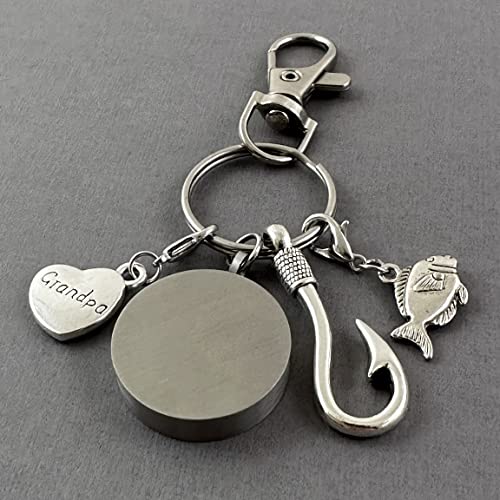 Grandpa Fishing Urn Cremation Ashes Holder Keepsake Keychain Memorial Gifts for Loss of Grandfather