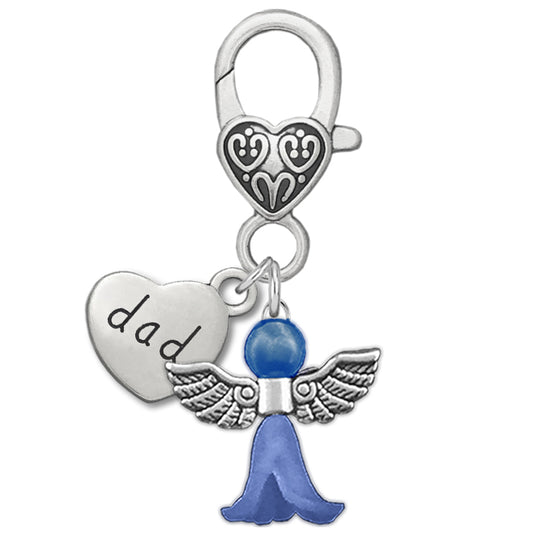 Dad Something Blue Guardian Angel Charm for Bride on Wedding Day