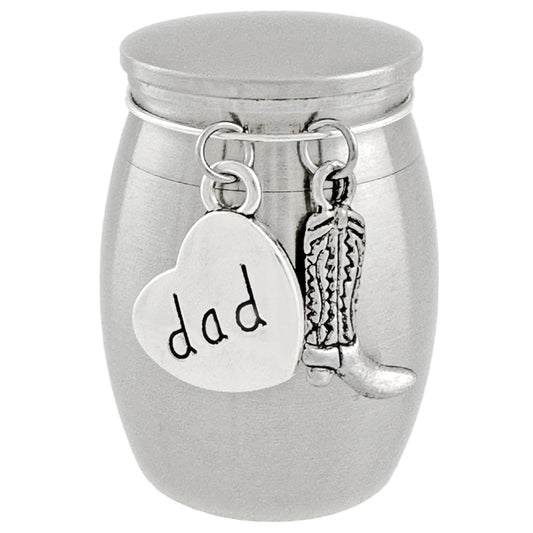 Small Dad Cowboy Boot Urn Western Memorial Cremation Ashes Holder Container for Loss of Father