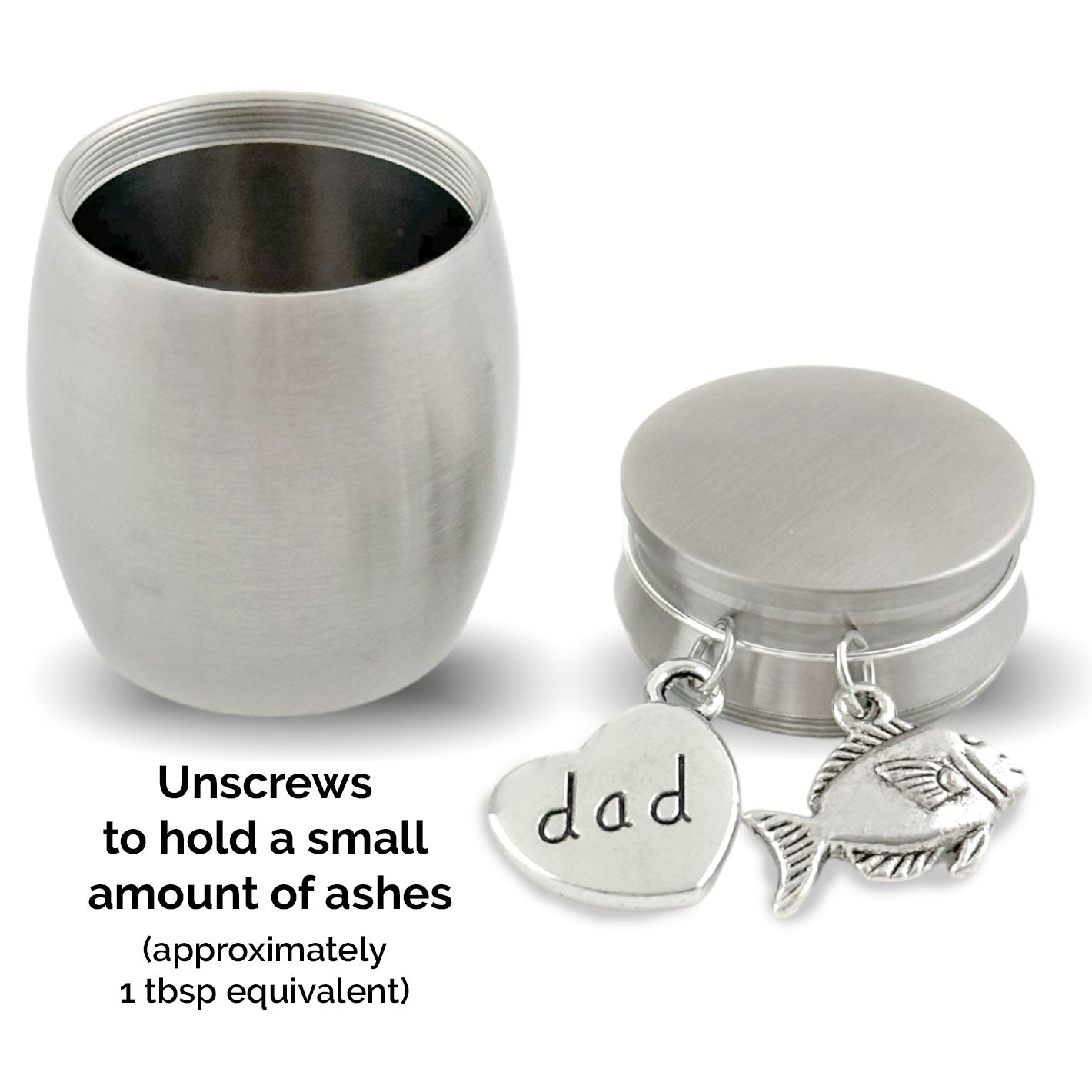 Small Urn for Dad Fishing Keepsake Miniature Ashes Holder for Loss of Father for Cremation Ashes Fisherman Memorial