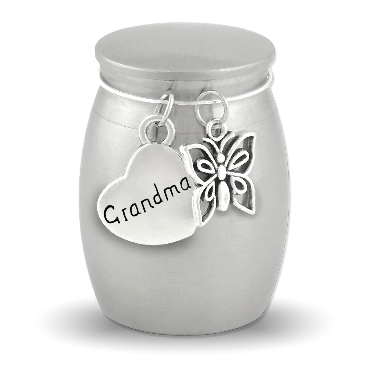 Grandma Butterfly Small Urn for Human Ashes Cremation Keepsake Memorial Stainless Steel for Family