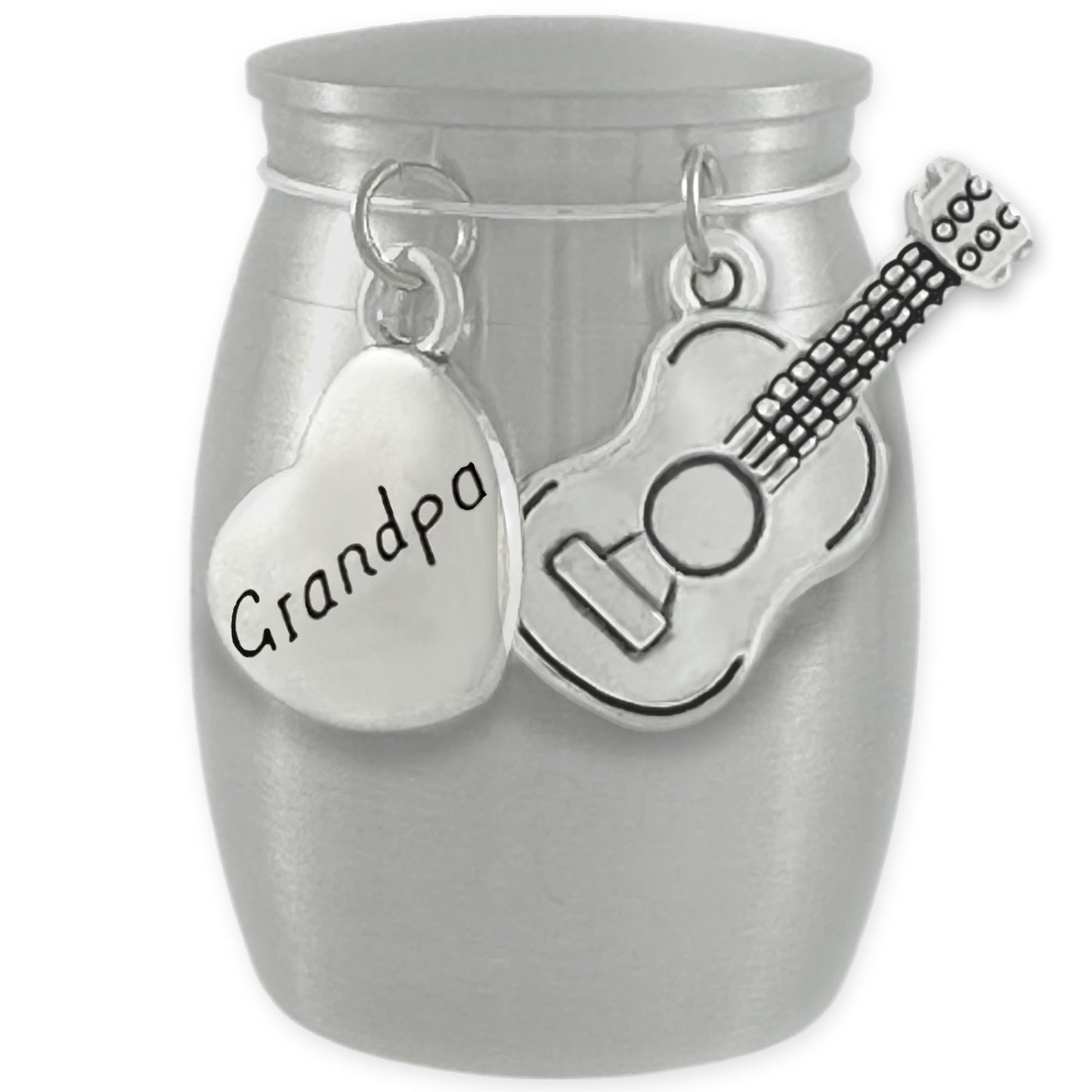 Grandpa Guitar Small Urn for Cremation Ashes Keepsake Memorial Stainless Steel for Family Members