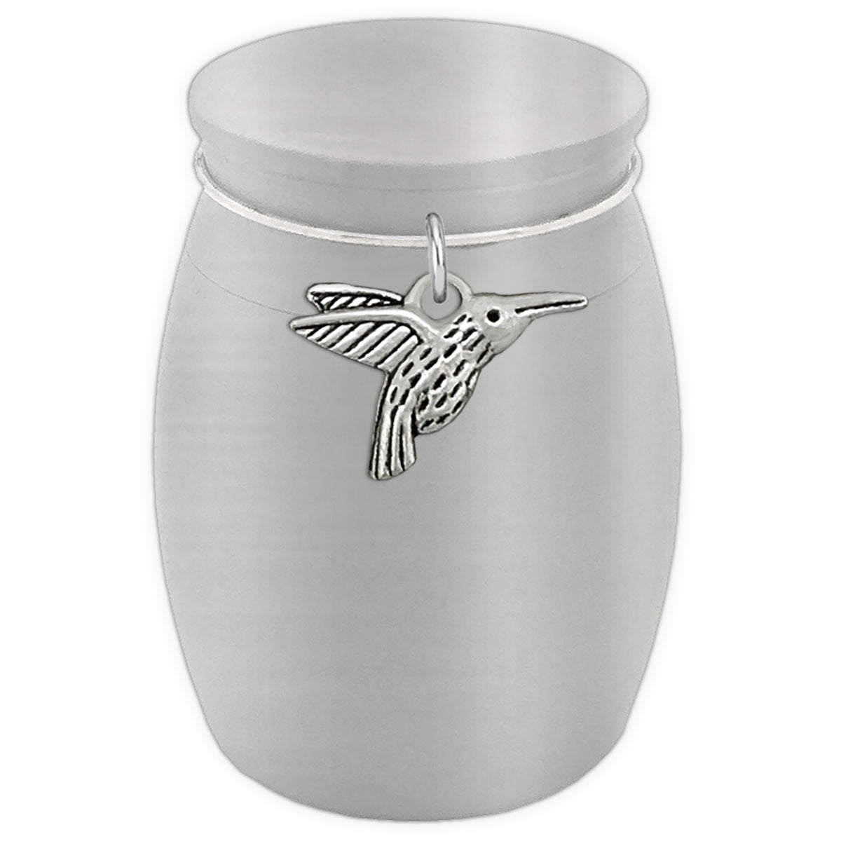 Small Mini Hummingbird Memorial Cremains Holder Container Jar Vial Brushed Stainless Steel Cremation Funeral Urn Bird Watching