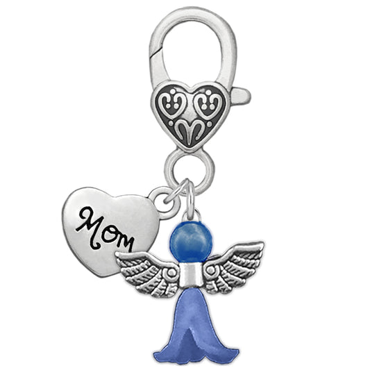 Mom Something Blue Guardian Angel Charm for Bride on Wedding Day