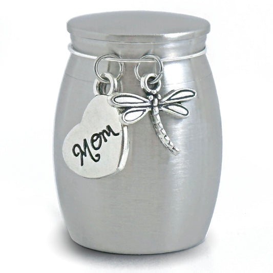 Small Urn for Mom Dragonfly Keepsake Miniature Ashes Holder for Loss of Mother for Cremation Ashes Memorial Vial