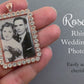Rhinestone Rose Gold Wedding Bridal Bouquet Photo Charm Rectangle
