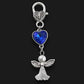 Something Blue Bouquet Charm for Bride on Wedding Guardian Angel Charm and Blue Heart for Bridal Flowers