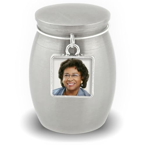 Miniature Photo Charm Urn for Ashes Keepsake for Cremation Ashes Add Your Own Photo to Frame