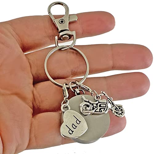 Dad Motorcycle Urn Keychain Small Ashes Holder Cremation Urn Keepsake for Loss of Dad Stainless Steel