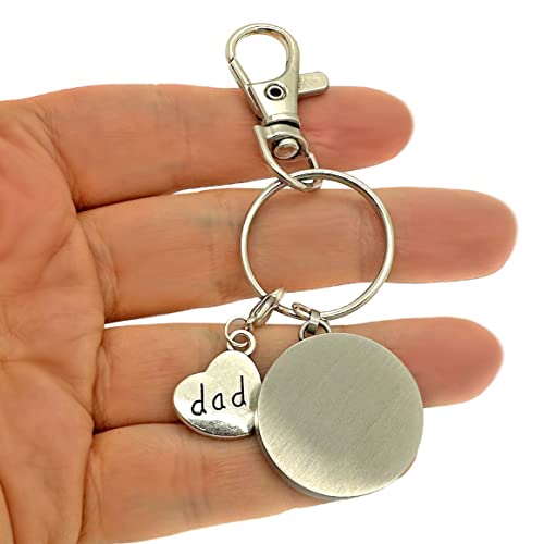 Dad Ashes Holder Keychain Small Cremation Urn Keepsake for Loss of Father Stainless Steel