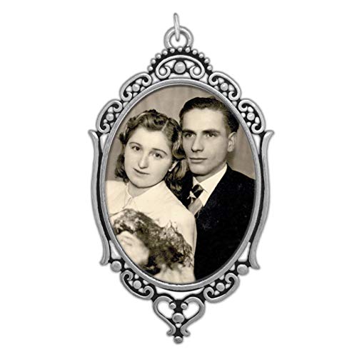 Large Oval Bridal Wedding Bouquet Memory Photo Charm for Loss of a Loved One