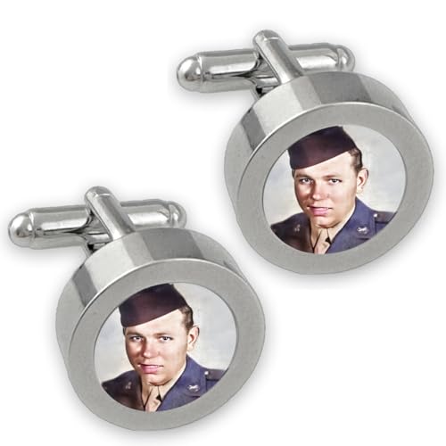 Photo Cufflinks for Groom on Wedding Day Memorial Add Your Own Photo