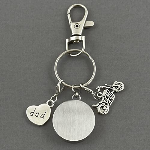 Dad Motorcycle Urn Keychain Small Ashes Holder Cremation Urn Keepsake for Loss of Dad Stainless Steel