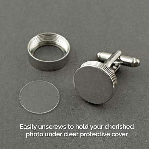 Photo Cufflinks for Groom on Wedding Day Memorial Add Your Own Photo