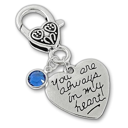 Something Blue Memorial Charm For Bride Wedding Bouquet Clip Charm Always in My Heart