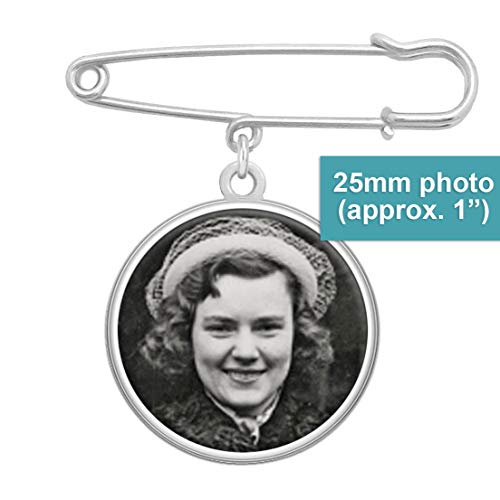 Wedding Boutonniere Bouquet Charm Pin Double Sided Round Photo Charm Mother of The Bride Gift for Groom