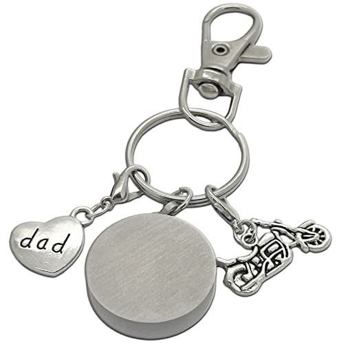 Dad Motorcycle Urn Keychain Small Ashes Holder Cremation Urn Keepsake for Loss of Dad Stainless Steel