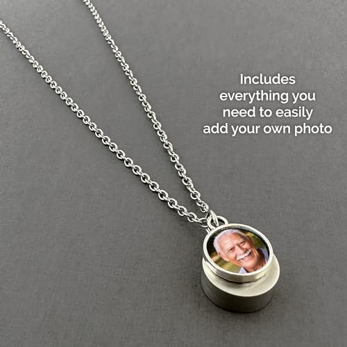 Memorial Photo Urn Necklace For Cremation Ashes  DIY Kit for Adding Your Own Photo