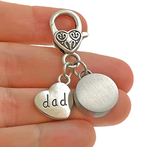 Dad Memorial Urn Charm for Ashes Clip on Add to Necklaces Keychains Small Cremation Keychain Keepsake