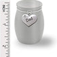 Small Miniature Size Dad Father Memorial Cremains Holder Container Jar Vial Brushed Stainless Steel Cremation Funeral Urn 1 1/2" Tall
