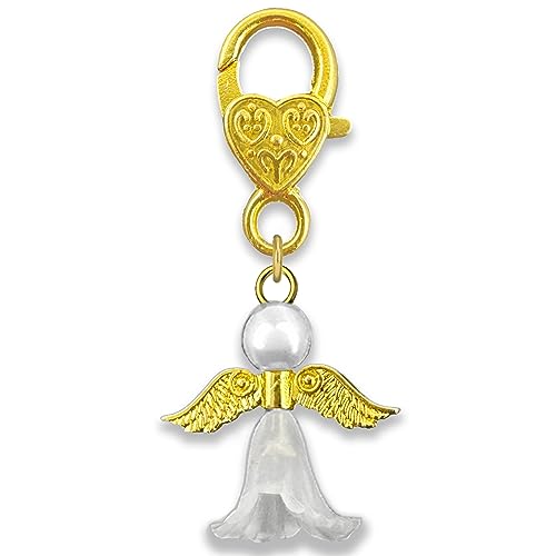Gold Memorial Angel Wedding Bouquet Charm for Bride's Flowers Guardian Angel Memory Charm for Wedding Day
