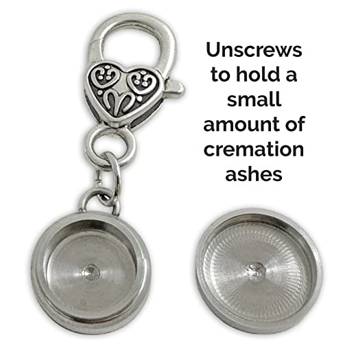 Memorial Urn Charm for Ashes Clip on Add to Necklaces Keychains Small Cremation Keychain Keepsake Silver