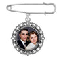 Memorial Pin for Wedding Groom Photo Charm for Suitcoat Boutonniere or Lapel Pin Remembrance Charm