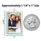 Plain Simple Wedding Bouquet Photo Charm Silver Plated Rectangle Double Sided