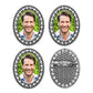 Groom & Groomsmen Picture Lapel Pins Pack of 4 Memorial Wedding Oval Funeral Boutonniere Pins