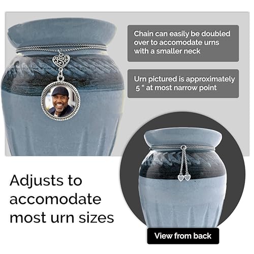 Urn Photo Charm Hanger for Cremation Ashes Urns Add Your Own Photo to Decorate or Personalize Urn (Full Size Urns)