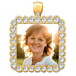 Rhinestone Gold Wedding Bridal Bouquet Photo Charm Square 25mm