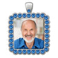 Something Blue Bridal Wedding Bouquet Photo Charm Silver Square 25mm